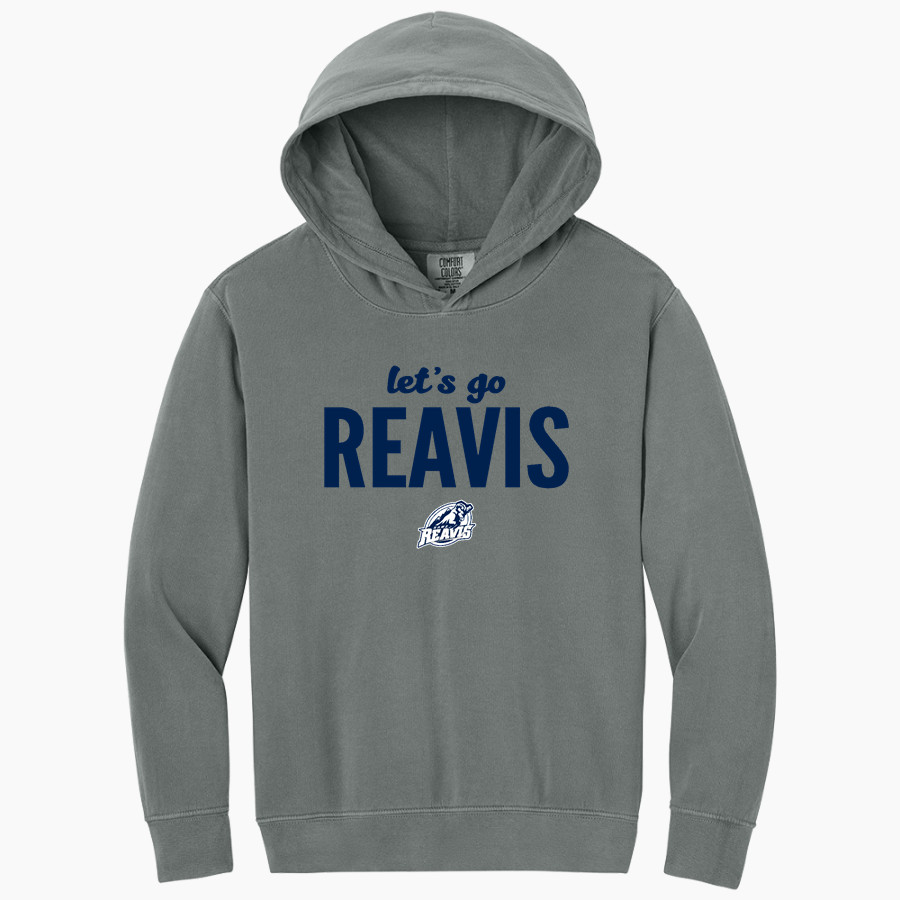 REAVIS HIGH SCHOOL RAMS Comfort Colors Youth Lightweight Hooded Sweatshirt