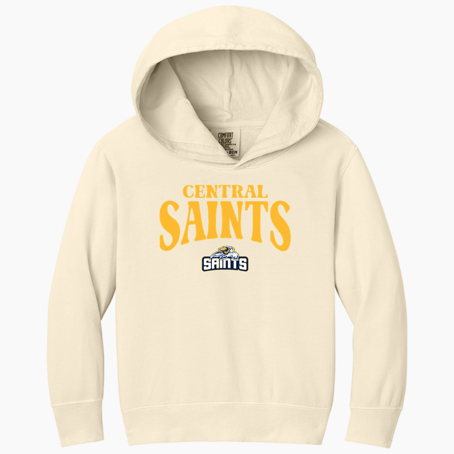CENTRAL CHRISTIAN SCHOOL SAINTS <span class="pdp-name-mascot">CENTRAL SAINTS</span> Comfort Colors Youth Lightweight Hooded Sweatshirt