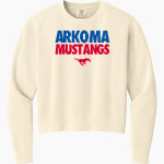 ARKOMA HIGH SCHOOL MUSTANGS <span class="pdp-name-mascot">ARKOMA MUSTANGS</span> Comfort Colors Women's Mid-Length Crewneck Sweatshirt Front Thumbnail