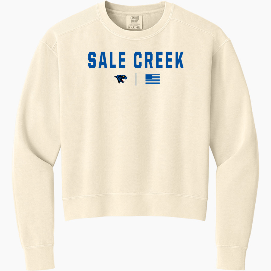 SALE CREEK Panthers Online Store <span class="pdp-name-mascot">SALE CREEK PANTHERS /LADY</span> Comfort Colors Women's Mid-Length Crewneck Sweatshirt