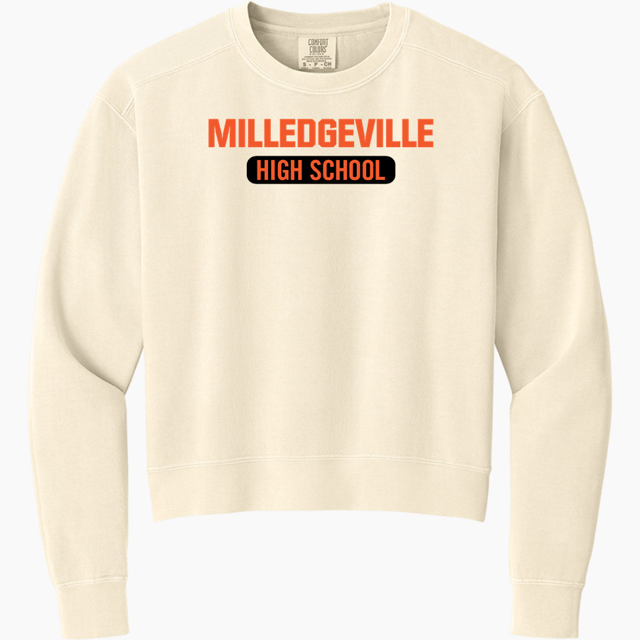 Milledgeville Missiles <span class="pdp-name-mascot">Milledgeville High School Missiles</span> Comfort Colors Women's Mid-Length Crewneck Sweatshirt