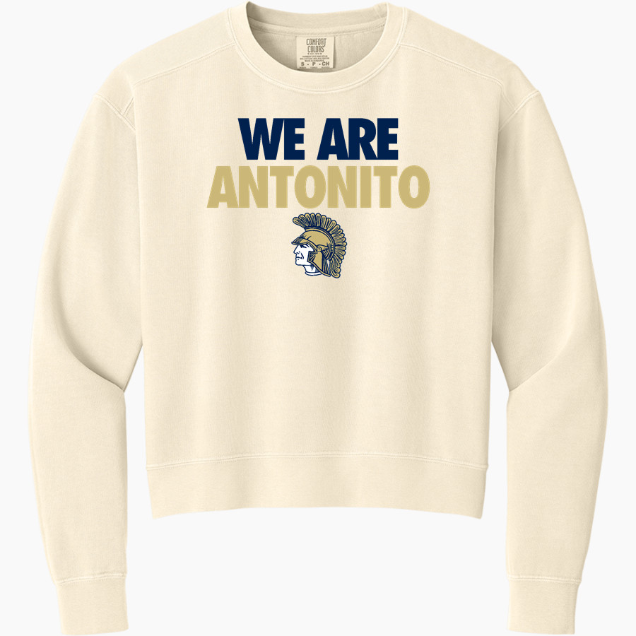 Antonito Trojans <span class="pdp-name-mascot">South Conejos Antonito Trojans</span> Comfort Colors Women's Mid-Length Crewneck Sweatshirt