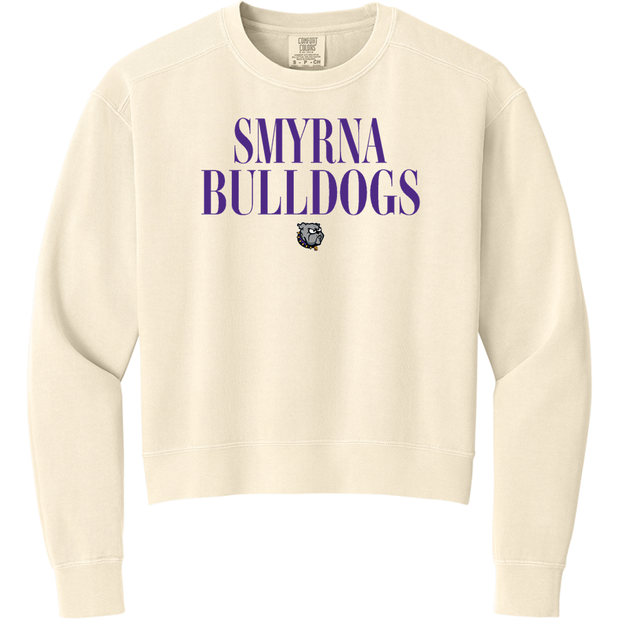 Smyrna Bulldogs <span class="pdp-name-mascot">Smyrna Bulldogs</span> Comfort Colors Women's Mid-Length Crewneck Sweatshirt