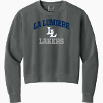 La Lumiere School Lakers Online Store <span class="pdp-name-mascot">La Lumiere Lakers</span> Comfort Colors Women's Mid-Length Crewneck Sweatshirt Front Thumbnail