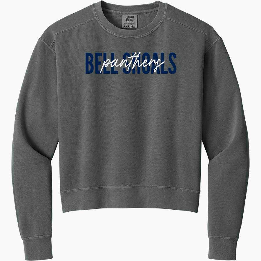 Bell Shoals Panthers <span class="pdp-name-mascot">Bell Shoals Panthers</span> Comfort Colors Women's Mid-Length Crewneck Sweatshirt