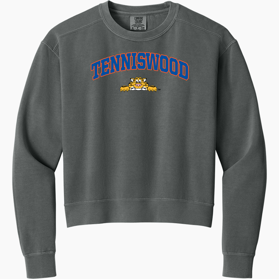 Tenniswood Tigers <span class="pdp-name-mascot">Tenniswood Elementary School Tigers</span> Comfort Colors Women's Mid-Length Crewneck Sweatshirt