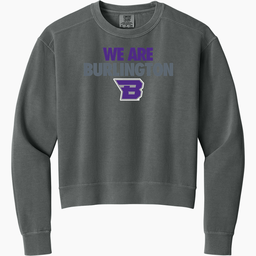 BURLINGTON HIGH SCHOOL GRAYHOUNDS <span class="pdp-name-mascot">BURLINGTON GRAYHOUNDS</span> Comfort Colors Women's Mid-Length Crewneck Sweatshirt