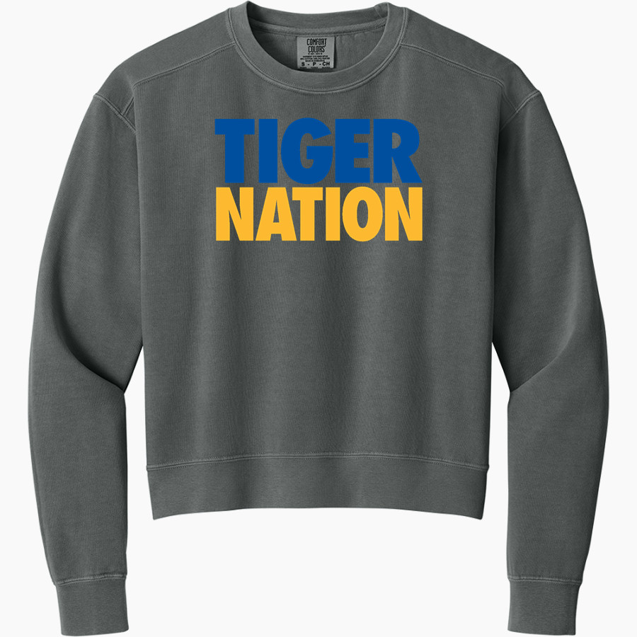 Mount Pleasant Tigers <span class="pdp-name-mascot">Mount Pleasant Tigers</span> Comfort Colors Women's Mid-Length Crewneck Sweatshirt