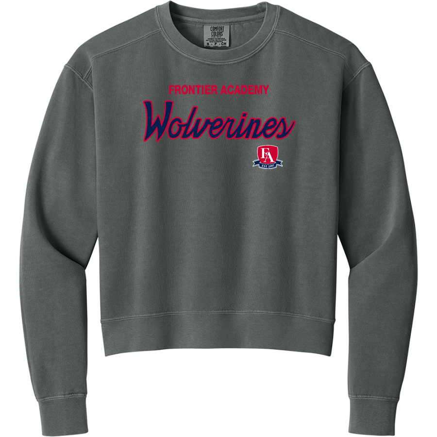 Frontier Academy Wolverines <span class="pdp-name-mascot">Frontier Academy Wolverines</span> Comfort Colors Women's Mid-Length Crewneck Sweatshirt