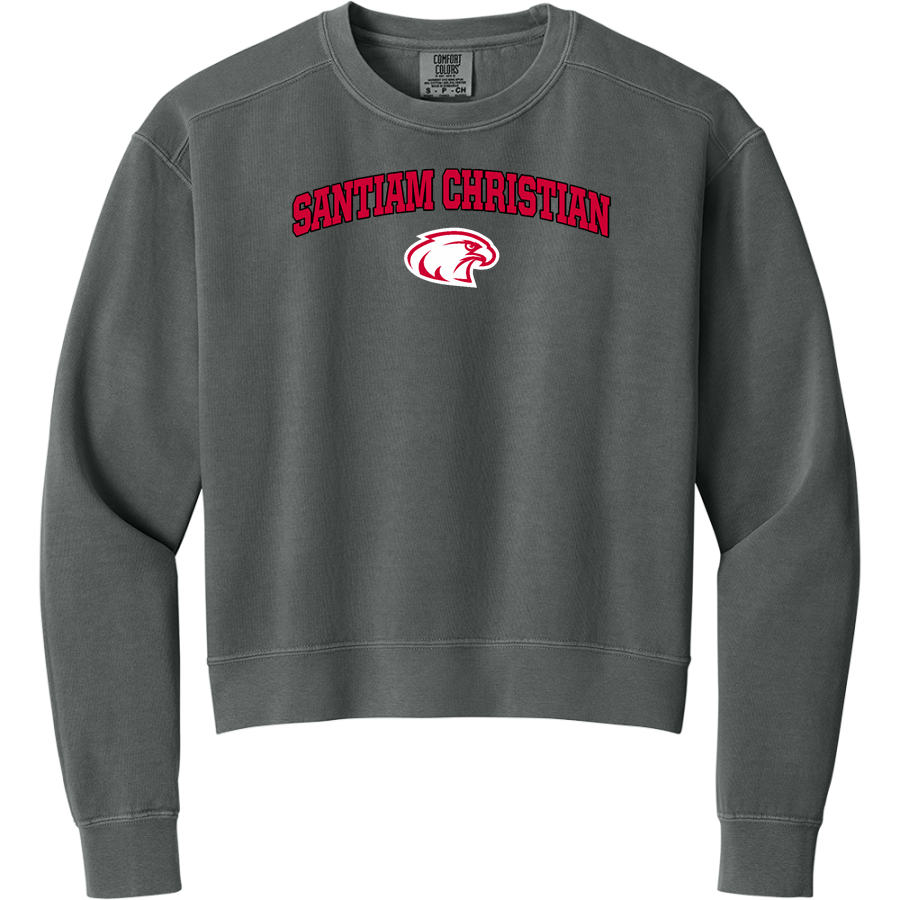 SANTIAM CHRISTIAN HIGH SCHOOL EAGLES <span class="pdp-name-mascot">SANTIAM CHRISTIAN EAGLES</span> Comfort Colors Women's Mid-Length Crewneck Sweatshirt