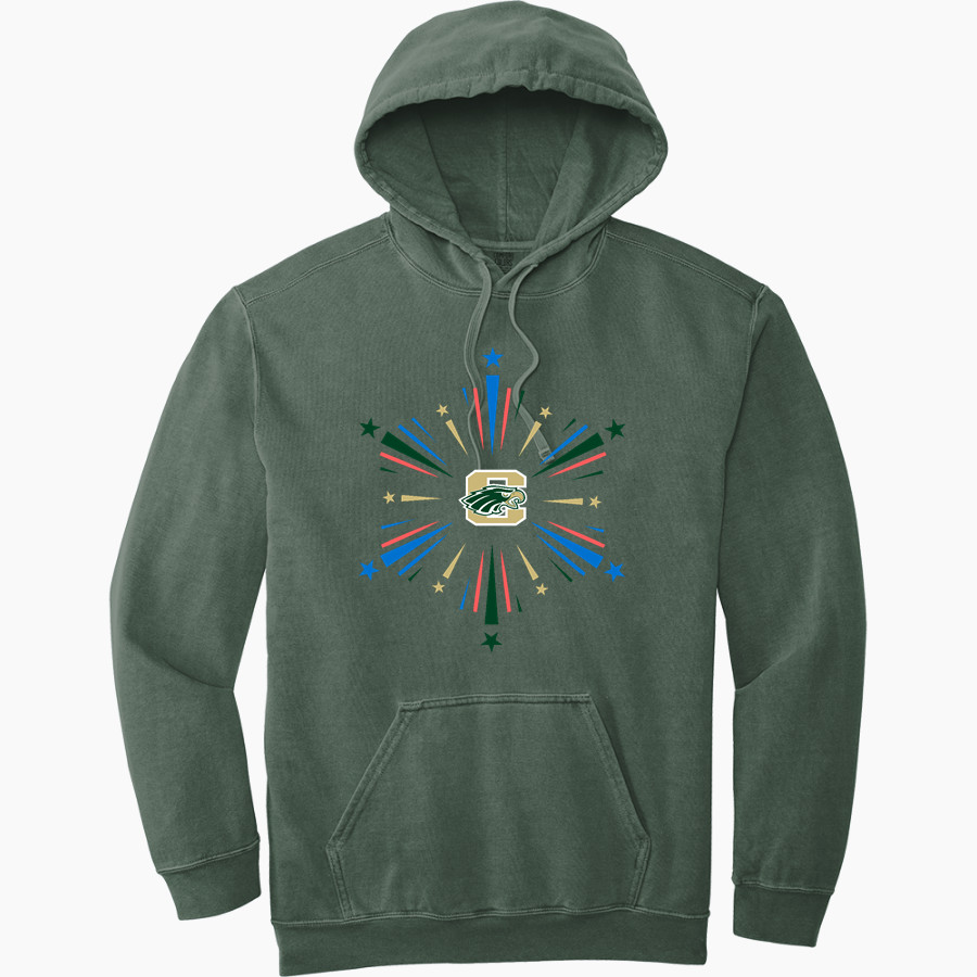 Racine Case Eagles <span class="pdp-name-mascot">Racine Case Eagles</span> Comfort Colors Adult Ring Spun Hooded Sweatshirt