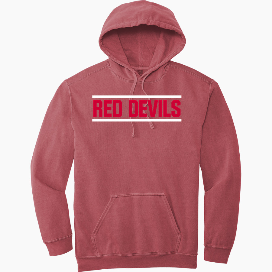Chaffee Red Devils <span class="pdp-name-mascot">Chaffee Schools Red Devils</span> Comfort Colors Adult Ring Spun Hooded Sweatshirt