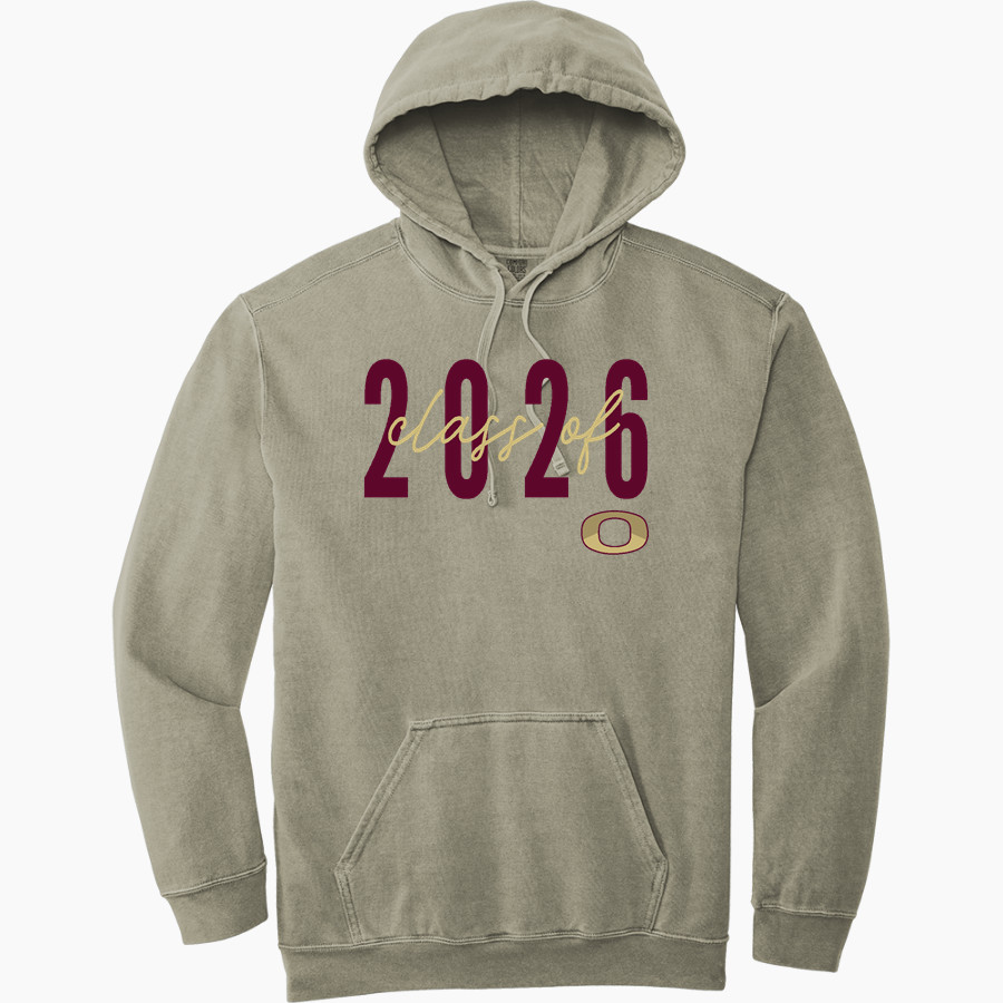 Omro School District Sideline Store <span class="pdp-name-mascot">OMRO FOXES</span> Comfort Colors Adult Ring Spun Hooded Sweatshirt