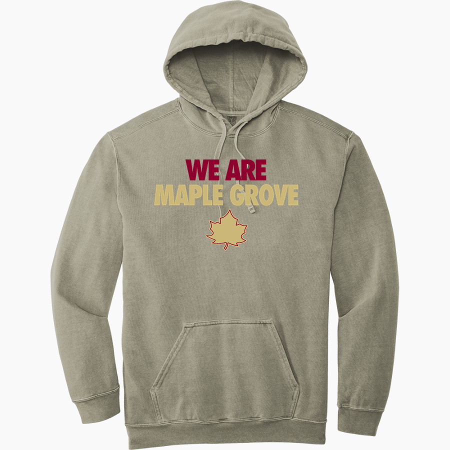 Maple Grove Crimson <span class="pdp-name-mascot">Maple Grove Crimson</span> Comfort Colors Adult Ring Spun Hooded Sweatshirt