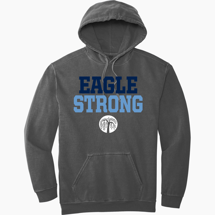 WILLOWS ACADEMY Eagles Comfort Colors Men's Ring Spun Hooded Sweatshirt