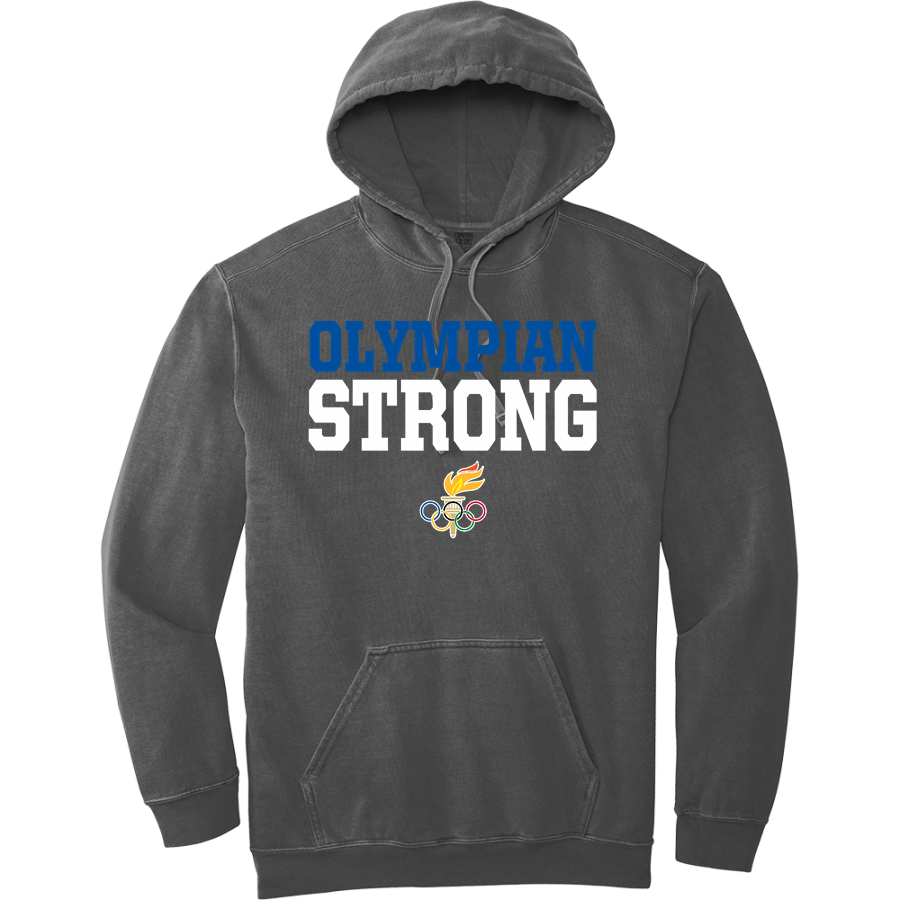 LEUZINGER HIGH SCHOOL OLYMPIANS <span class="pdp-name-mascot">LEUZINGER OLYMPIANS</span> Comfort Colors Adult Garment-Dyed Hooded Sweatshirt