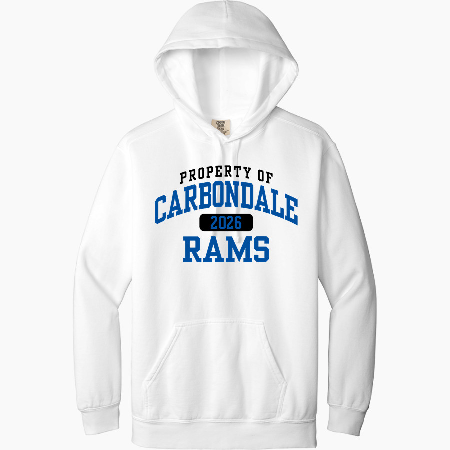 Carbondale Rams Comfort Colors Men's Ring Spun Hooded Sweatshirt