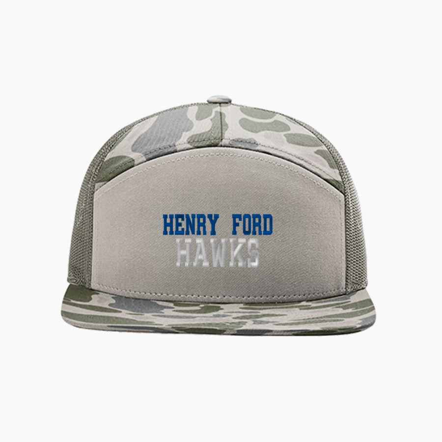Henry Ford Hawks <span class="pdp-name-mascot">Henry Ford College Hawks</span> Richardson Printed 7-Panel Trucker