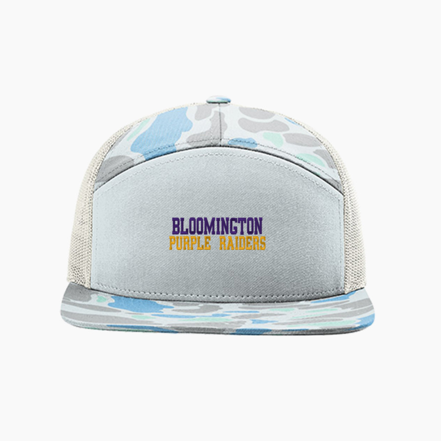 BLOOMINGTON HIGH SCHOOL PURPLE RAIDERS <span class="pdp-name-mascot">BLOOMINGTON PURPLE RAIDERS</span> Richardson Printed 7-Panel Trucker