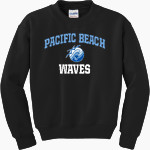 Pacific Beach Waves Online Store <span class="pdp-name-mascot">Pacific Beach Waves</span> Gildan Youth Heavy Blend Crewneck Sweatshirt Front Thumbnail