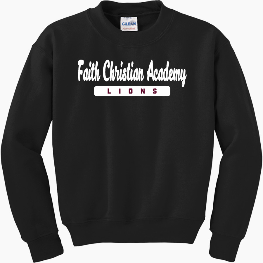 FAITH CHRISTIAN ACADEMY LIONS <span class="pdp-name-mascot">FAITH LIONS</span> Gildan Youth Heavy Blend Crewneck Sweatshirt