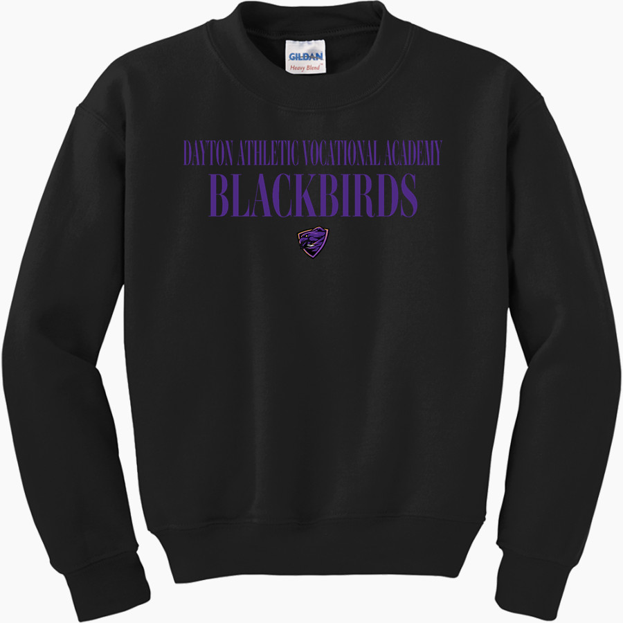 Dayton Athletic Vocational Academy Blackbirds <span class="pdp-name-mascot">Dayton Athletic Vocational Academy Blackbirds</span> Gildan Youth Heavy Blend Crewneck Sweatshirt