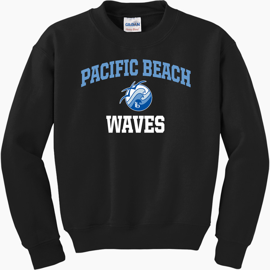 Pacific Beach Waves Online Store <span class="pdp-name-mascot">Pacific Beach Waves</span> Gildan Youth Heavy Blend Crewneck Sweatshirt