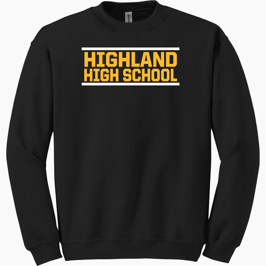 HIGHLAND HIGH SCHOOL HUSKIES Gildan Adult Heavy Blend Crewneck Sweatshirt