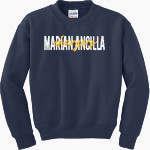 Marian Ancilla Chargers Gildan Youth Heavy Blend Crewneck Sweatshirt Front Thumbnail