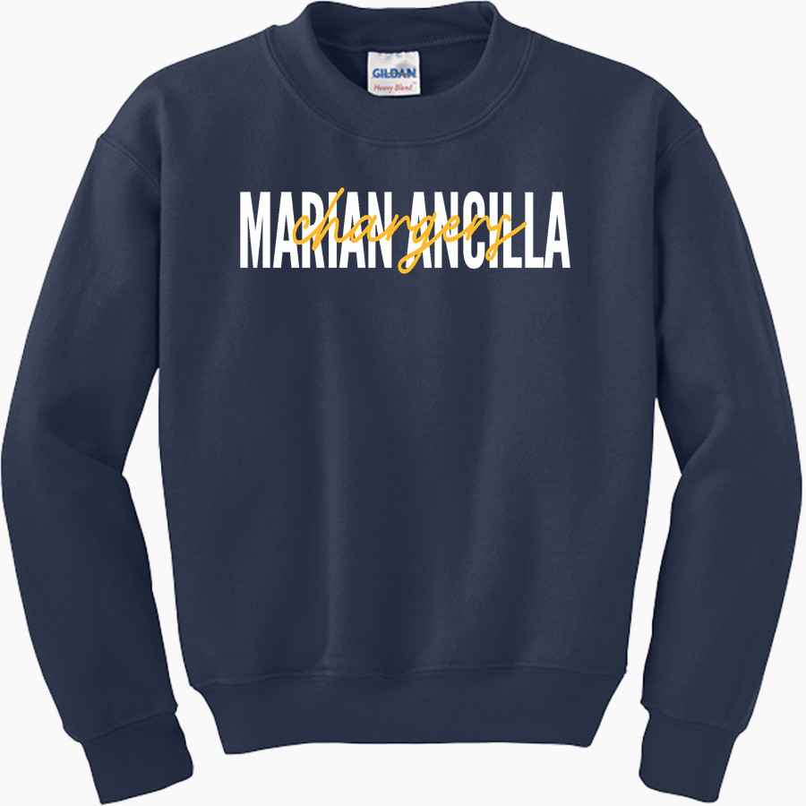 Marian Ancilla Chargers Gildan Youth Heavy Blend Crewneck Sweatshirt