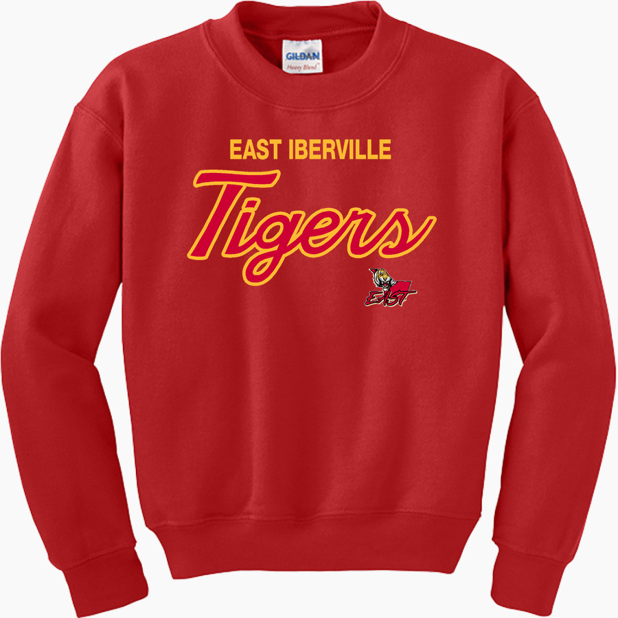 EAST IBERVILLE HIGH SCHOOL TIGERS <span class="pdp-name-mascot">EAST IBERVILLE TIGERS</span> Gildan Youth Heavy Blend Crewneck Sweatshirt