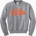 EDISON HIGH SCHOOL CHARGERS <span class="pdp-name-mascot">EDISON CHARGERS</span> Gildan Youth Heavy Blend Crewneck Sweatshirt Front Thumbnail