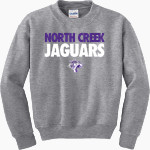 North Creek Jaguars <span class="pdp-name-mascot">North Creek Jaguars</span> Gildan Youth Heavy Blend Crewneck Sweatshirt Front Thumbnail