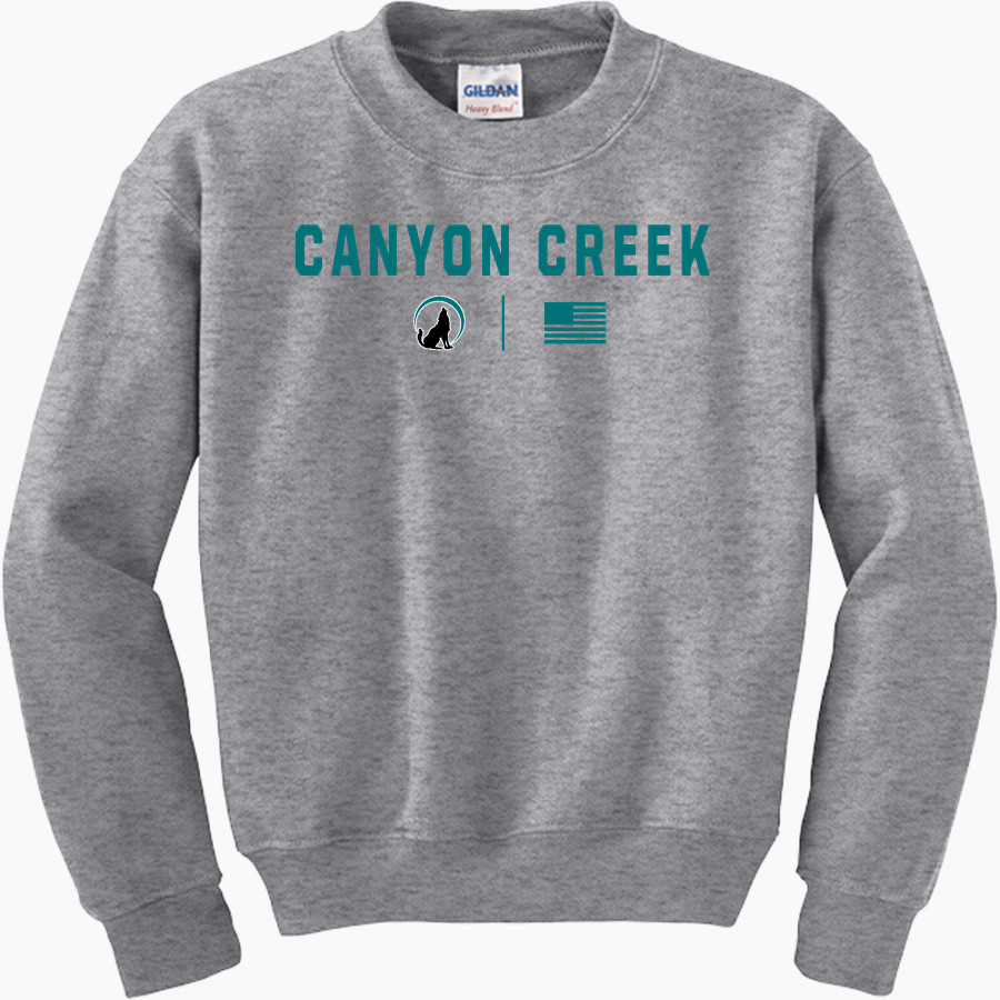 Canyon Creek Coyotes <span class="pdp-name-mascot">Canyon Creek Elementary</span> Gildan Youth Heavy Blend Crewneck Sweatshirt