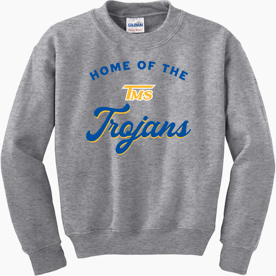 Tichenor Middle School Trojans <span class="pdp-name-mascot">Tichenor Middle School Trojans</span> Gildan Youth Heavy Blend Crewneck Sweatshirt