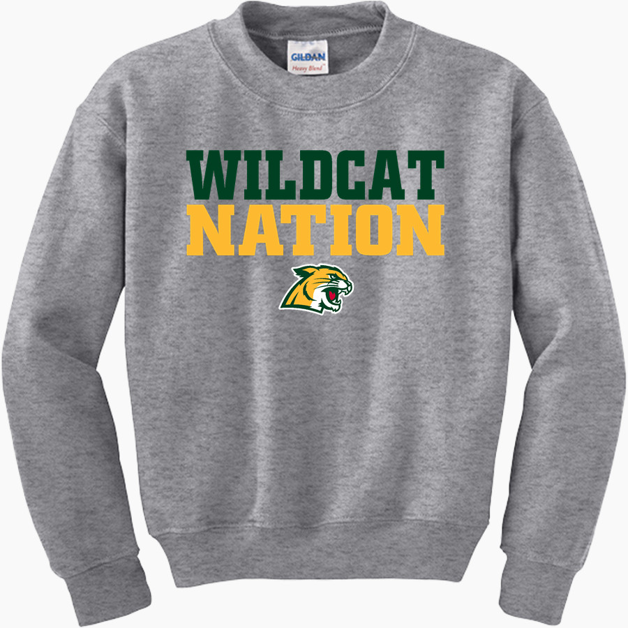 Northern Michigan Wildcats <span class="pdp-name-mascot">Northern Michigan Wildcats</span> Gildan Youth Heavy Blend Crewneck Sweatshirt
