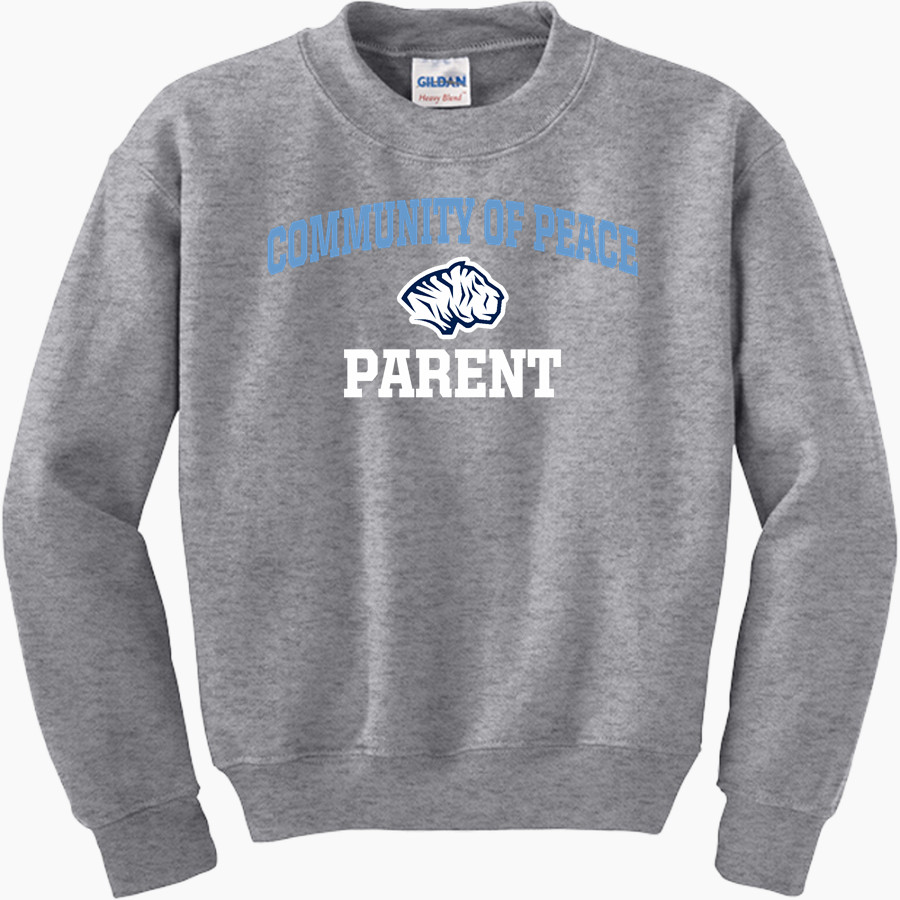 Community Of Peace Tigers Gildan Youth Heavy Blend Crewneck Sweatshirt