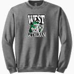 West Lutheran Warriors Gildan Adult Heavy Blend Crewneck Sweatshirt Front Thumbnail