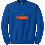 Origins Sharks Gildan Adult Heavy Blend Crewneck Sweatshirt Front Thumbnail