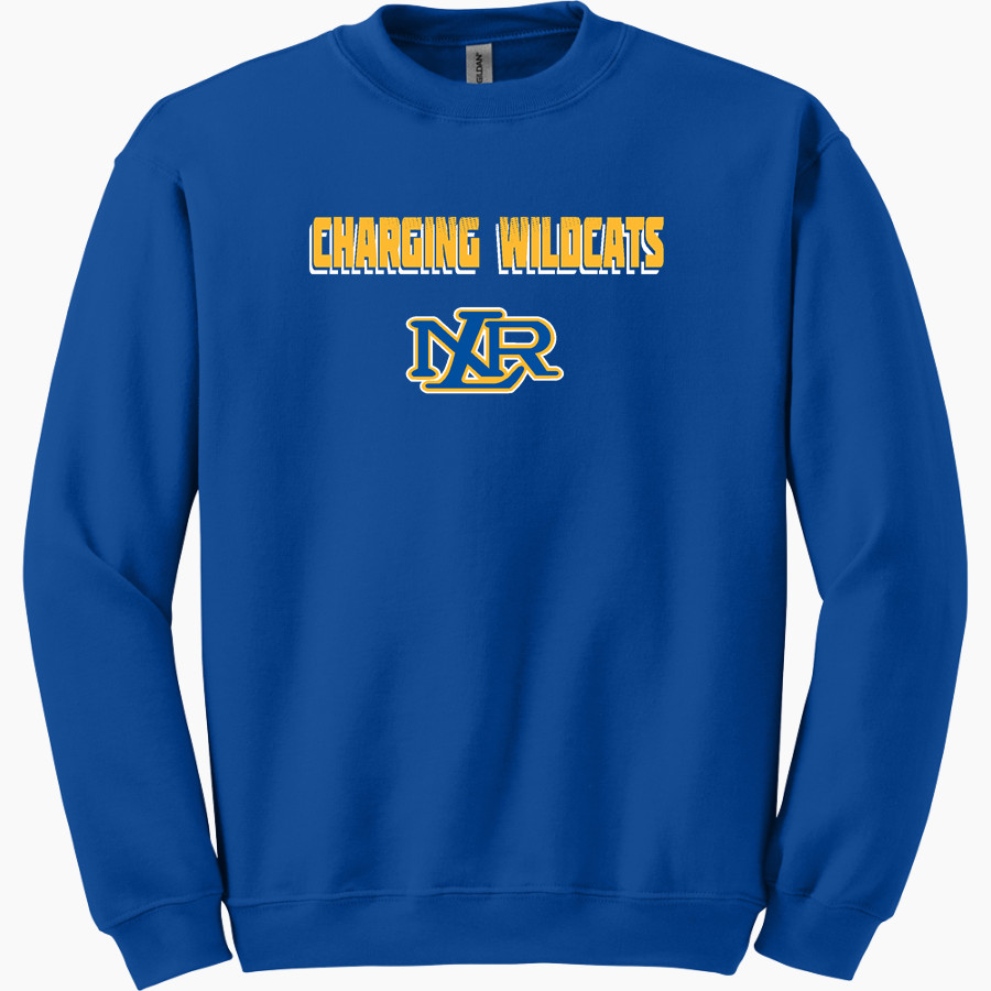 NORTH LITTLE ROCK HIGH SCHOOL CHARGING WILDCATS Gildan Adult Heavy Blend Crewneck Sweatshirt