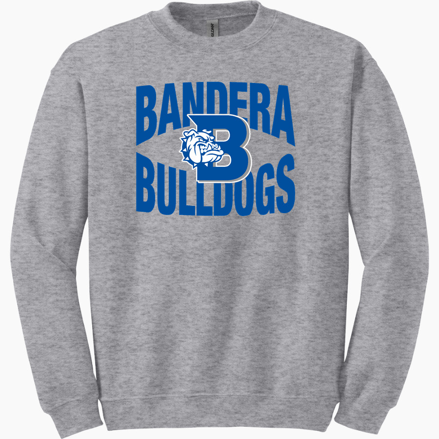 BANDERA HIGH SCHOOL BULLDOGS Gildan Adult Heavy Blend Crewneck Sweatshirt