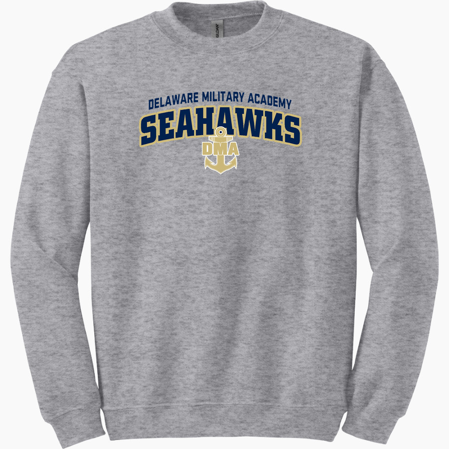 DELAWARE MILITARY ACADEMY SEAHAWKS STORE Gildan Adult Heavy Blend Crewneck Sweatshirt