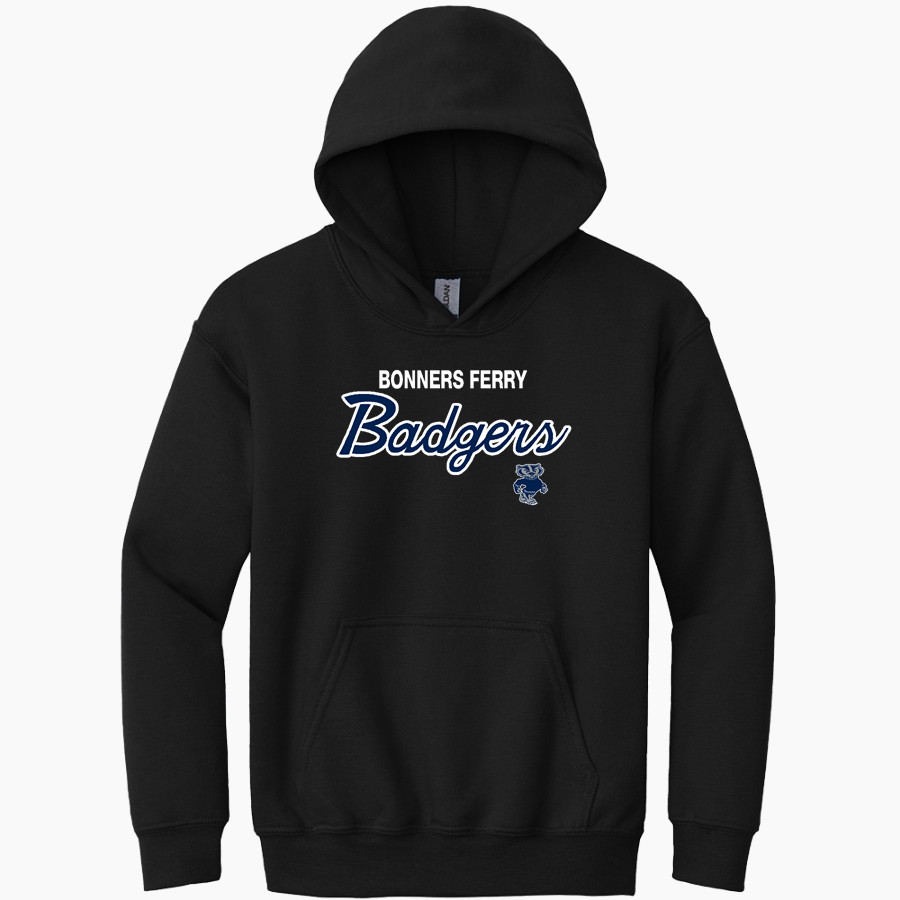 BONNERS FERRY HIGH SCHOOL BADGERS <span class="pdp-name-mascot">BONNERS FERRY BADGERS</span> Gildan Youth Heavy Blend Hoodie