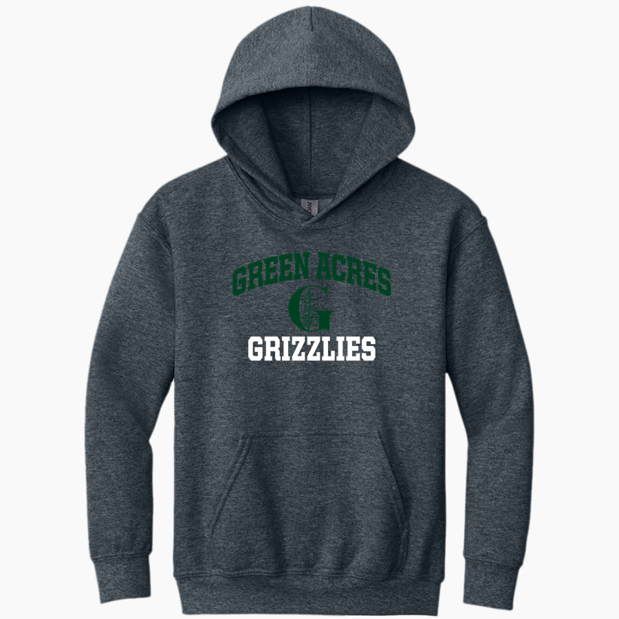 Green Acres Grizzlies <span class="pdp-name-mascot">Green Acres School Grizzlies</span> Gildan Youth Heavy Blend Hoodie