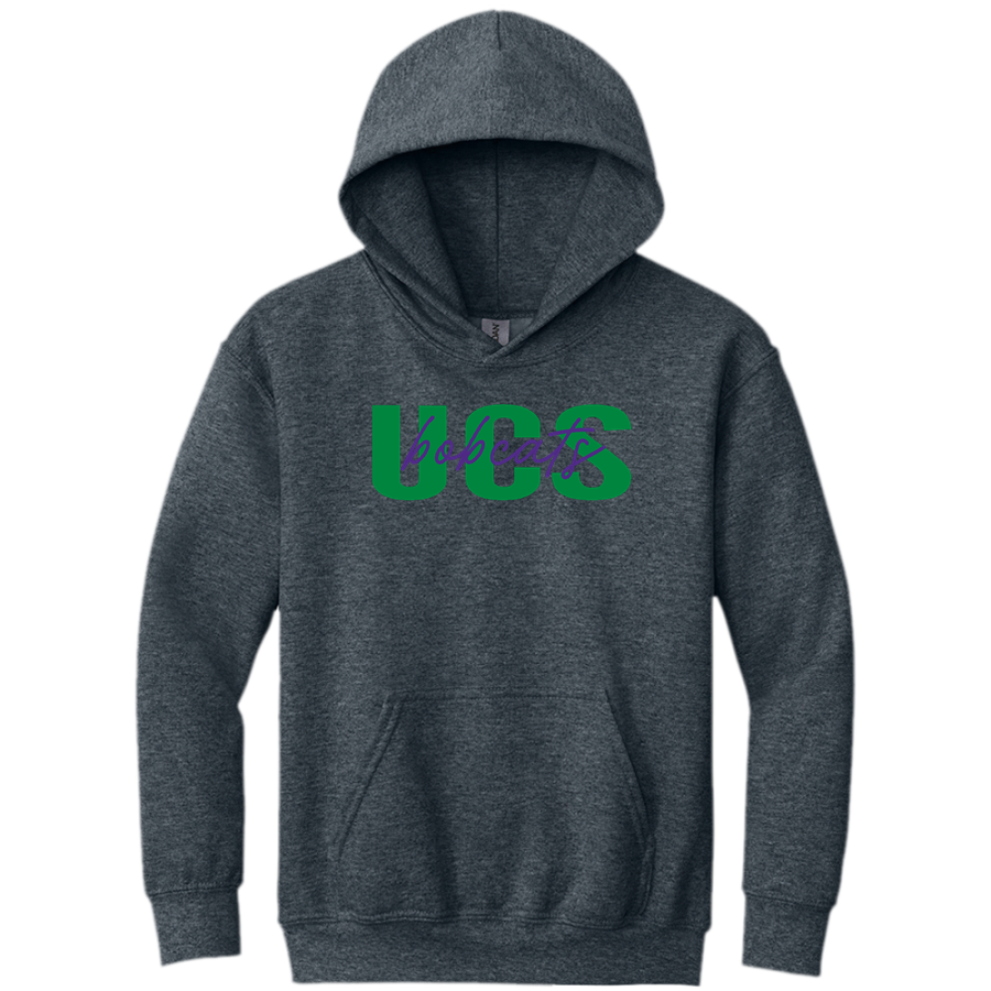 UCS Bobcats <span class="pdp-name-mascot">Underhill Central School Bobcats</span> Gildan Youth Heavy Blend Hoodie