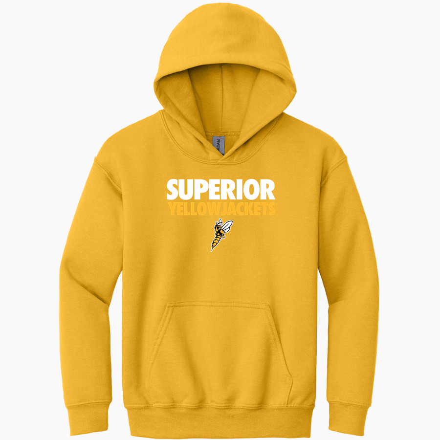 Superior Yellowjackets <span class="pdp-name-mascot">UW Superior Yellowjackets</span> Gildan Youth Heavy Blend Hoodie