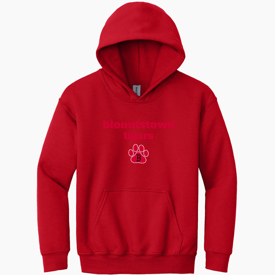 BLOUNTSTOWN HIGH SCHOOL TIGERS <span class="pdp-name-mascot">BLOUNTSTOWN TIGERS</span> Gildan Youth Heavy Blend Hoodie