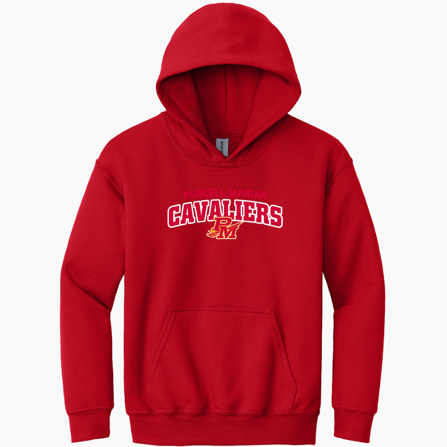 PURCELL MARIAN CAVALIERS official sideline store Gildan Youth Heavy Blend Hoodie