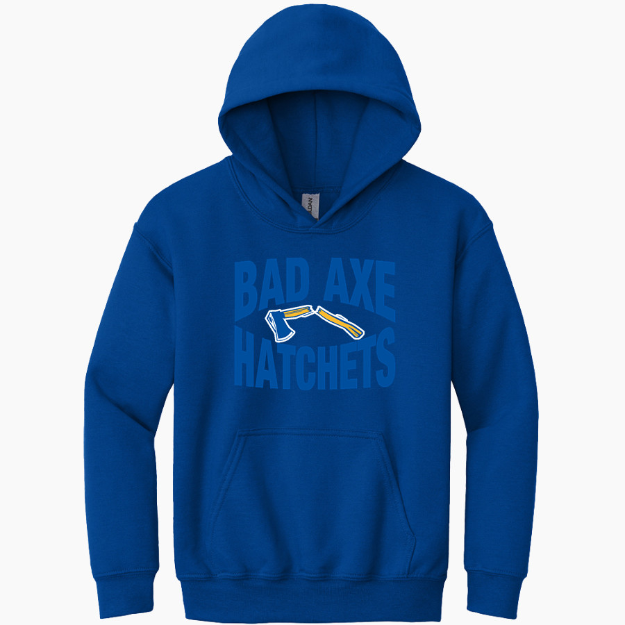 BAD AXE HIGH SCHOOL HATCHETS <span class="pdp-name-mascot">BAD AXE HATCHETS</span> Gildan Youth Heavy Blend Hoodie