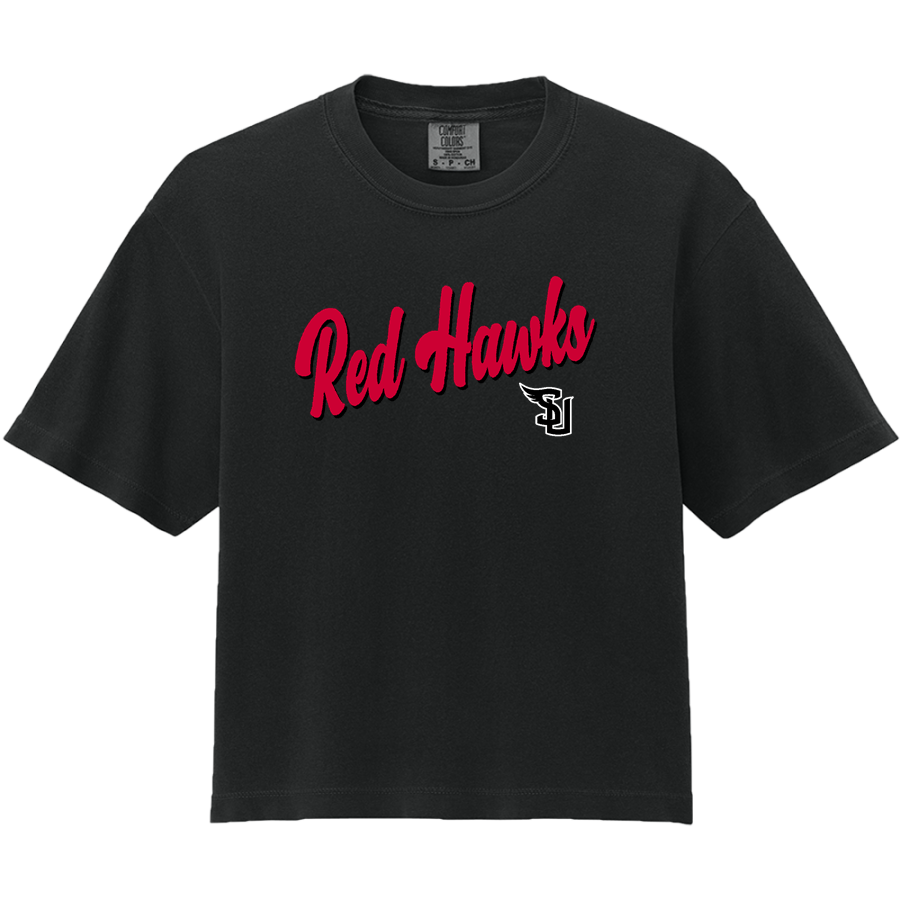 Simpson University Red Hawks <span class="pdp-name-mascot">Simpson Red Hawks</span> Comfort Colors Women's Heavyweight Boxy Tee